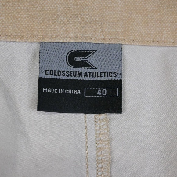 Colosseum Athletics 40 x 10" Khaki Tech Wicking Golf Chino Shorts - Picture 2 of 3